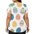 thumbnail image 4 of Hearthz S-5XL Easter Scrubs Tops Bunny Egg Hunt Print Scrubs Shirt Plus Size V Neck Short Sleeve Women Nurse Uniform with Pocket, 4 of 5