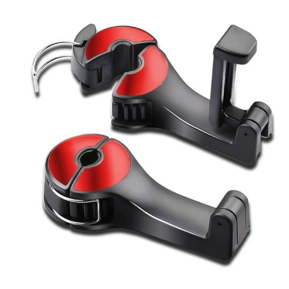 2 in 1 Car Seat Hooks for Purses and Bags with Phone Holder,Universal 360° Rotation Automative Headrest Purse Handbag Holder Hangers Organizers,Falling Resistance, Quietness