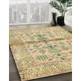 thumbnail image 2 of Ahgly Company Indoor Square Abstract Brown Gold Oriental Area Rugs, 7' Square, 2 of 6