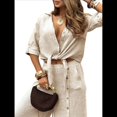 thumbnail image 2 of Camisa de Playa de Larga para Mujer, Blusa, Traje de Baño, Cuello Abotonado Albaricoque S, 2 of 9