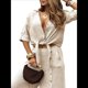 thumbnail image 2 of Camisa de Playa de Larga para Mujer, Blusa, Traje de Baño, Cuello Abotonado Albaricoque XXXL, 2 of 9