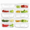 thumbnail image 1 of Recipientes de vidrio para preparación de comidas HOMBERKING 630 ml, 2 compartimentos x10, 1 of 7