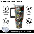 thumbnail image 4 of 40oz Gamer Tumbler Neon Accent Mug - Food-Grade Stainless Steel Gaming Cup with Spill-Resistant Straw, Unique Gifts for Gaming Fans (Birthday Christmas Party Events), 4 of 5