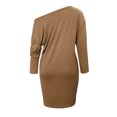 thumbnail image 6 of Kaemgyyd Casual Dress for Women Solid Color Long Sleeve T Shirt Dress Basic One-Shoulder Loose Flowy Club Party Dress, 6 of 7