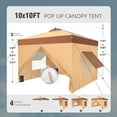thumbnail image 5 of Alpha Joy 10'x 10' Instant Canopy Outdoor Ez Up Outdoor Canopy Shelter Tent with 4 Side Walls, Beige, 5 of 8