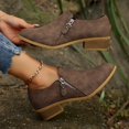 thumbnail image 5 of IUJSOY Ankle Boots for Women Classic Low Stacked Heel Short Boots Two-Sided Zipper Booties, 5 of 6