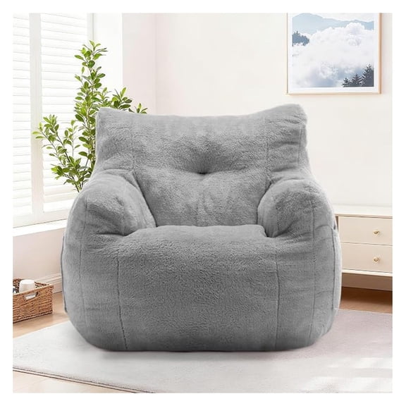Bean Bag Chair for Adults and , Small Comfy Beanbag Lounge Floor Sofa Reading Chair with Armrests, Mini Cloud Sofa for Living Room, Bedroom and Game Rooms, Plush Chair with Memory Foam