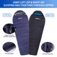 thumbnail image 5 of QEZER 4 Season Mummy Down Sleeping Bag Ultralight Warm for Camping, Hiking, Trekking, 5 of 7
