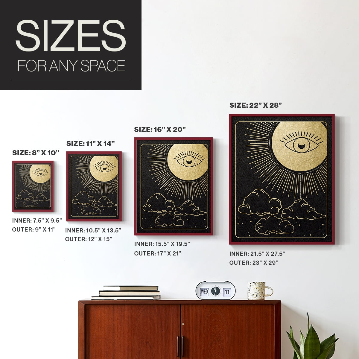 Celestial Eye in Paper Solid Wood 11 x 14 Framed Print