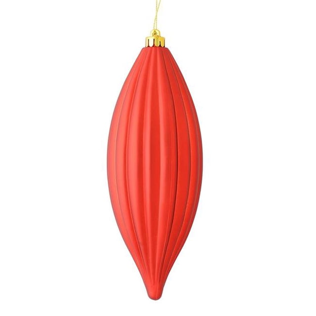 Vickerman M183203M Ornement de Finial Ligne Rouge Mat de 8 Po, 4 par Sac