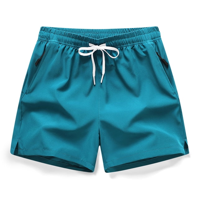 Aqestyerly Men's Drawstring Pocket Shorts Solid Color Casual Comfortable Elastic Waist Summer Pants For Men