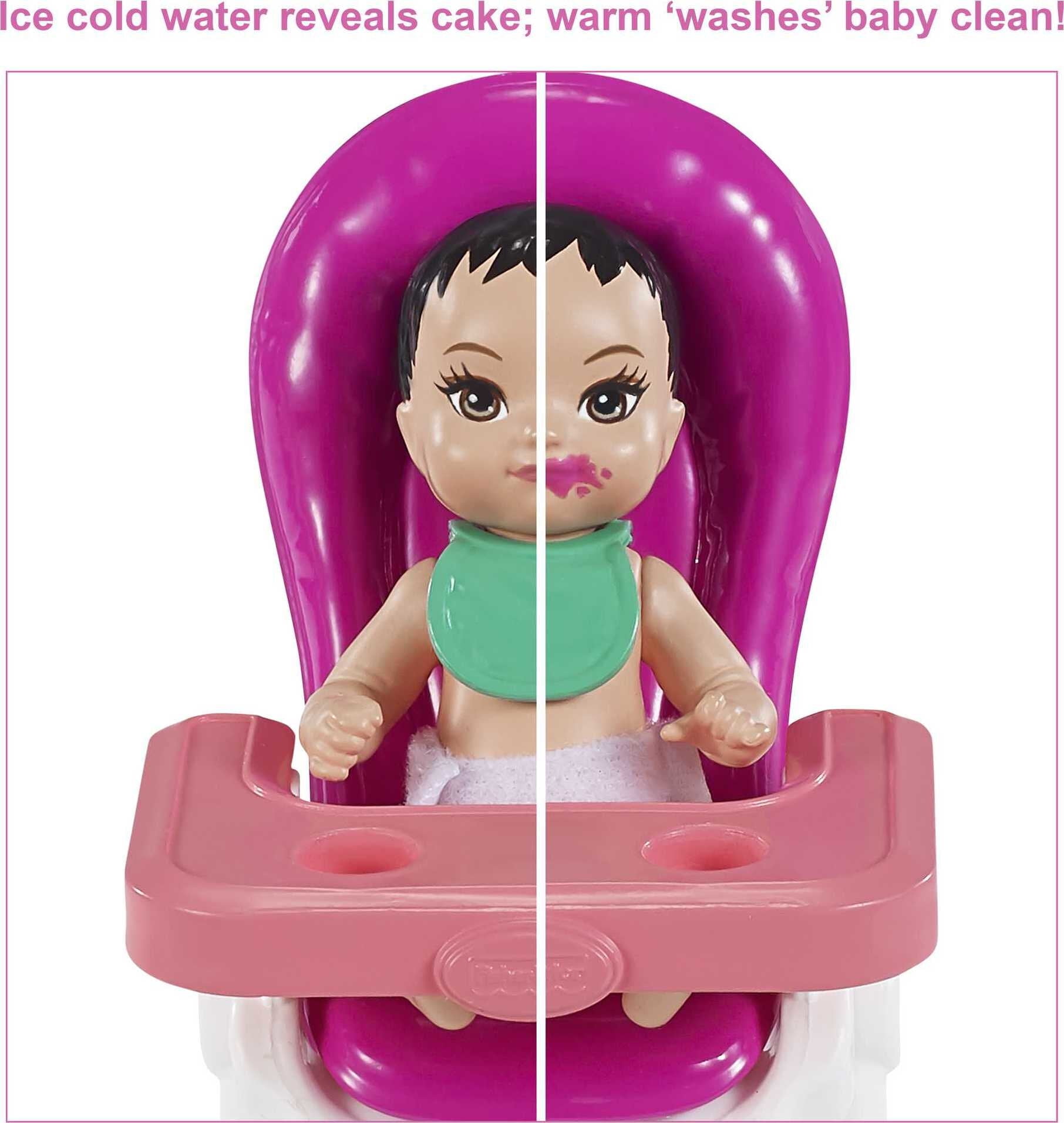 Barbie has a shop baby in water