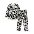 thumbnail image 1 of Fotbe Cow Skin 1 Pijama de Hombre con Estampado de Manga Larga, Conjunto de 2 Piezas, Ropa de Dormir Suave y Cómoda con Bolsillos-XX-Large, 1 of 7