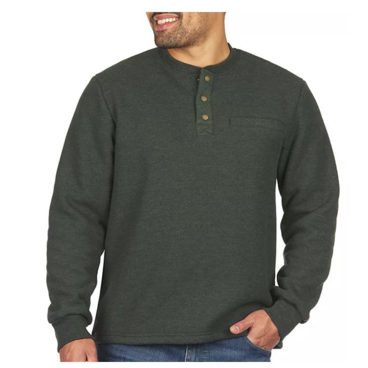 Coleman Men's 1/4 Snap Sherpa Lined Waffle Relaxed Fit Henley Shirt