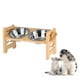 thumbnail image 5 of Cuenco para perros elevado YONGSHENG Soporte de comida para mascotas de bambú 2 cuencos de acero inoxidable, 5 of 5