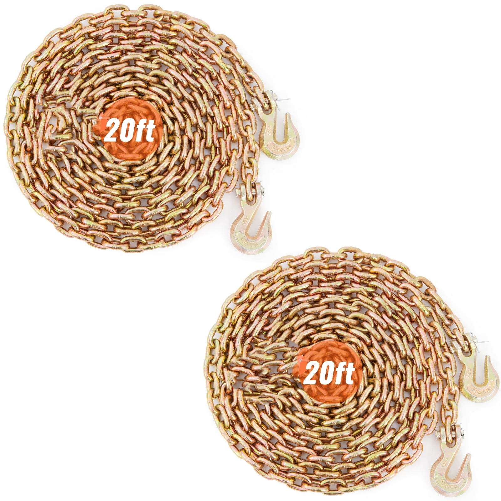 BENTISM Tow Chain Transport Binder Chain, 2 Pack 4900lbs Load 5/16'' x