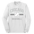 thumbnail image 2 of Wild Bobby City of Chicago CHI American Baseball Fantasy Fan Sports Men's Long Sleeve T-Shirt, White, Large, 2 of 6