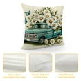 thumbnail image 4 of YANMS Hello Spring Daisy Flower Decorative Throw Pillow Covers, Floral Blue Truck Stripes Cushion Case Decor, Eucalyptus Leaves Butterfly Home Decoration for Sofa Couch, 4 of 5