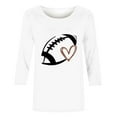 thumbnail image 4 of Fznquz White Women's Tshirt Game Day 3/4 Sleeve Crewneck Shirt Casual Funday Sunday Spring Fall Womens Fashion L, 4 of 4