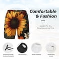 thumbnail image 5 of Lsque Mens Swim Trunks Sunflower Floral Butterfly Pattern - Bathing Suit Compression Liner - Beach Swim Shorts Swimwear - (S-3XL) - Stretch Quick Dry -Medium, 5 of 9