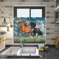 thumbnail image 6 of Running Herds of Horses Half Window Tier Curtains 36 Inch Blackout Thermal Insulating Kitchen Linen Tier Curtains for Kitchen, Bathroom, Cafe Home Decor, 6 of 7
