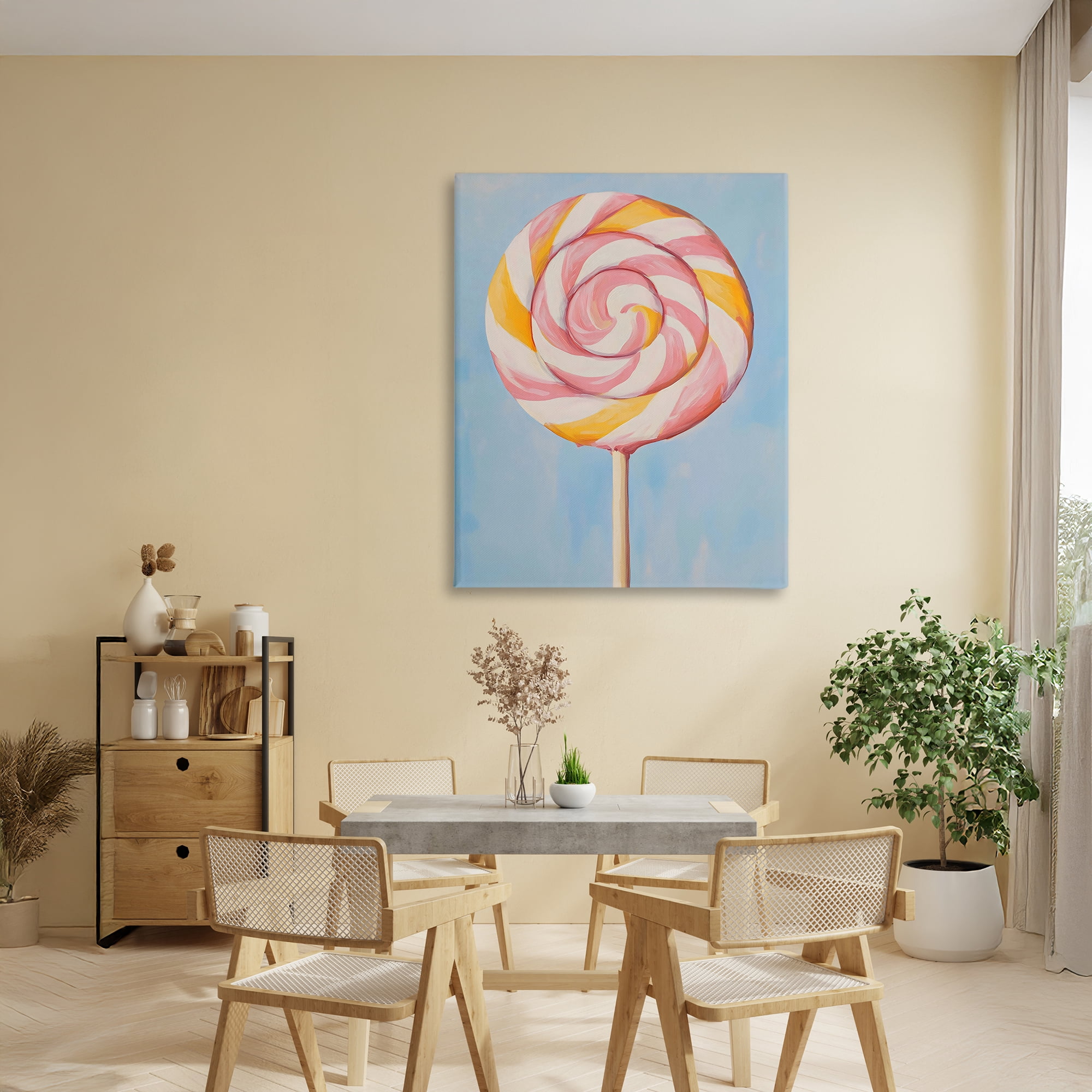 Stupell Industries Lollipop with Pink & Orange Swirl Canvas Wall Art, design by The Prints Vibe