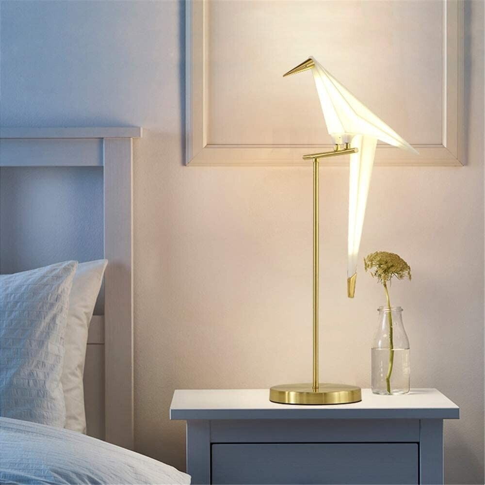 AFANQI LED Origami Crane Bird Table Lamp Bedside Desk Reading Light Living Room Bedroom Height 79cm