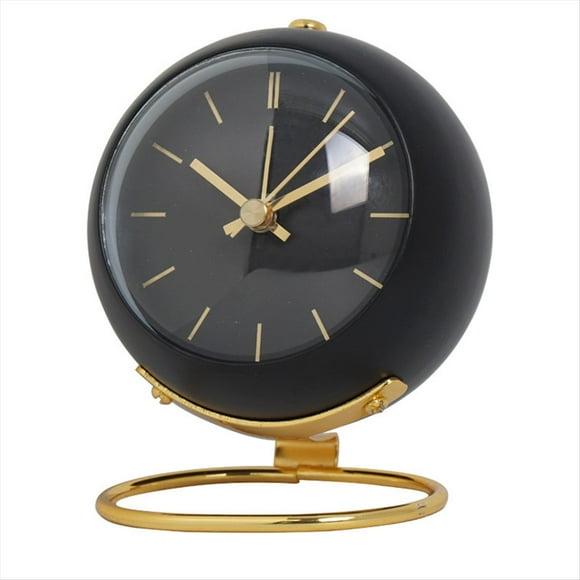 Relojes Despertadores, Retroiluminación Retro, Diseño Simple, Pequeño Reloj de Escritorio con Luz , Silencioso, Sin Tictac, Funciona con Pilas, Negro
