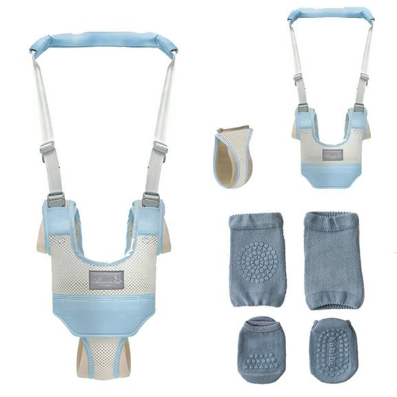 Haoan Adjustable Toddler Walking Harness Helper with Knee Pads, Blue