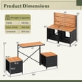 thumbnail image 3 of Costway 2-in-1 Outdoor Convertible Bench with Metal Frame PE Rattan Table and Chairs Set, 3 of 10