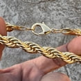 thumbnail image 3 of Men's 14k Gold Plated Twisted Rope Chain Bracelet Hip Hop Jewelry 9"inch  x 10MM Thick, 3 of 6