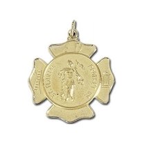 Saint Florian Religious Medal - 14K Yellow / Gold / 25.00 MM / 3 DWT