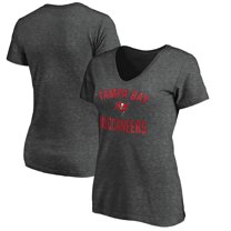 Women's Heathered Gray Tampa Bay Buccaneers Victory Arch V-Neck T-Shirt