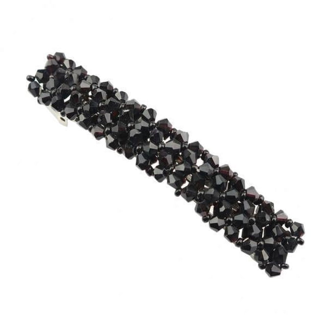 Paquete de 2-6 pinzas para el cabello con resorte de cristal, pasador para el cabello hecho a mano, accesorio para el cabello brillante, negro 5 piezas