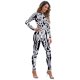 thumbnail image 4 of Mono con estampado de líneas blancas para mujer, traje de arte abstracto, traje de fiesta para mujer, traje de licra para fitness, 4 of 5