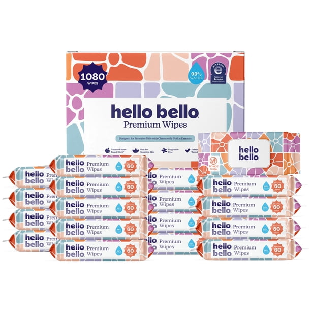 Toallitas húmedas para bebé Hello Bello Premium para piel sensible 1080 piezas