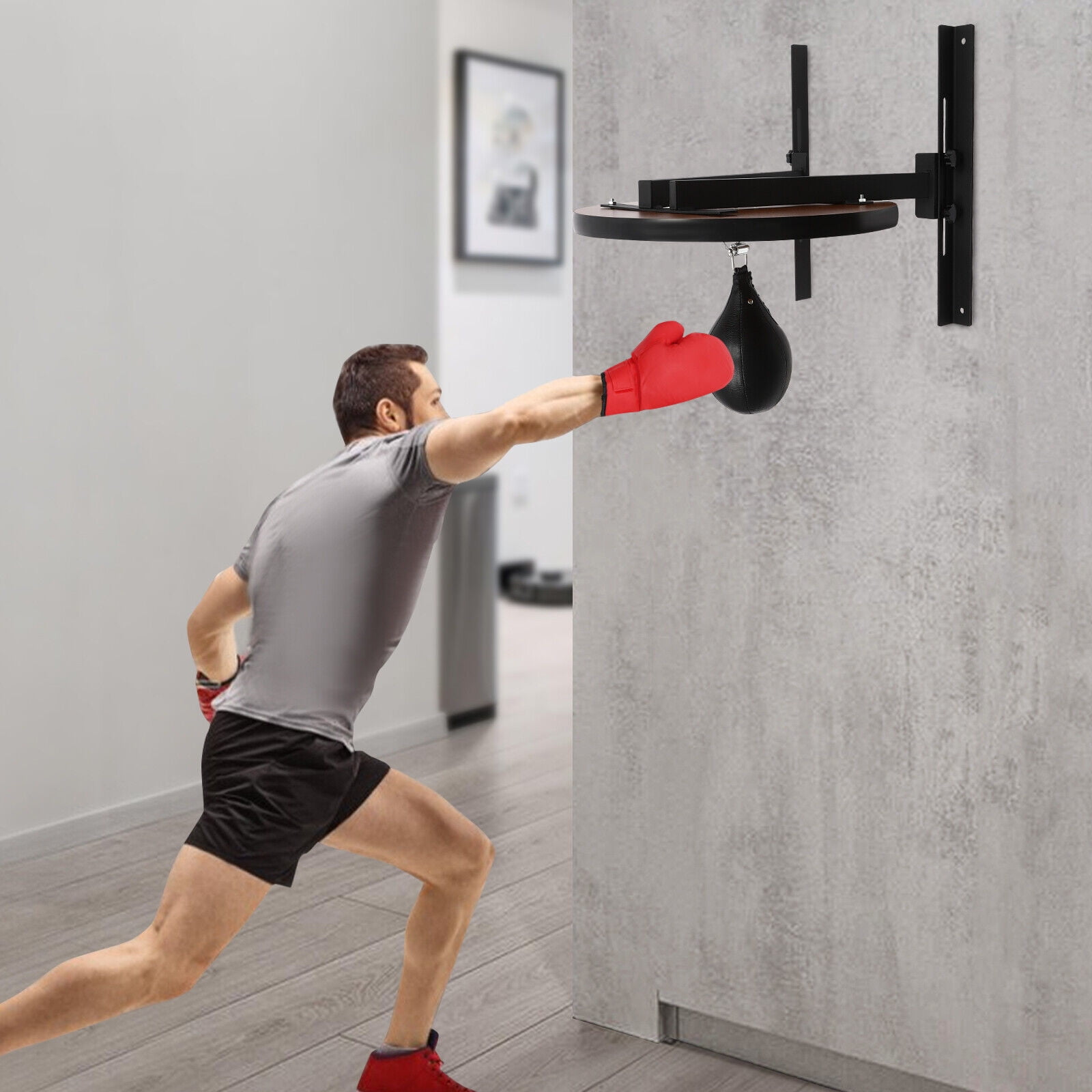 Speed Bag Platform Kit, Heavy Duty Boxing Training Equipment, Wall Mount Adjustable Speed Bag Set for Reflex & Coordination