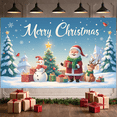 thumbnail image 1 of Decorative Design Merry Christmas Banner Gift Boxes Santa Claus Snow for Winter Party Holiday Celebration Family Gathering, 1 of 5