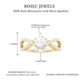 thumbnail image 6 of Rosec Jewels Certified Moissanite Engagement Ring - Designer Crossover Ring for Women - 5X7 mm Pear - D-VS1 Grade, 14K Yellow Gold, US 11.00, 6 of 9
