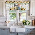 thumbnail image 2 of Valance for Windows,Watercolor Country Dogs Valances Curtain Rod Pocket Valance for Kitchen Bedroom Living Room Bathroom,Sunflowers Daisy on Wood Short Curtains Window Treatment 42x12in, 2 of 9