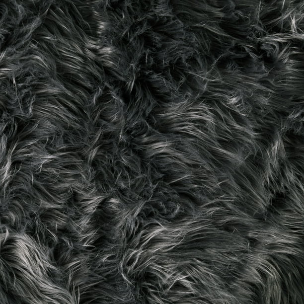 FabricLA Faux Fake Fur Shaggy Fabric by The Yard (Dark Gray) Walmart