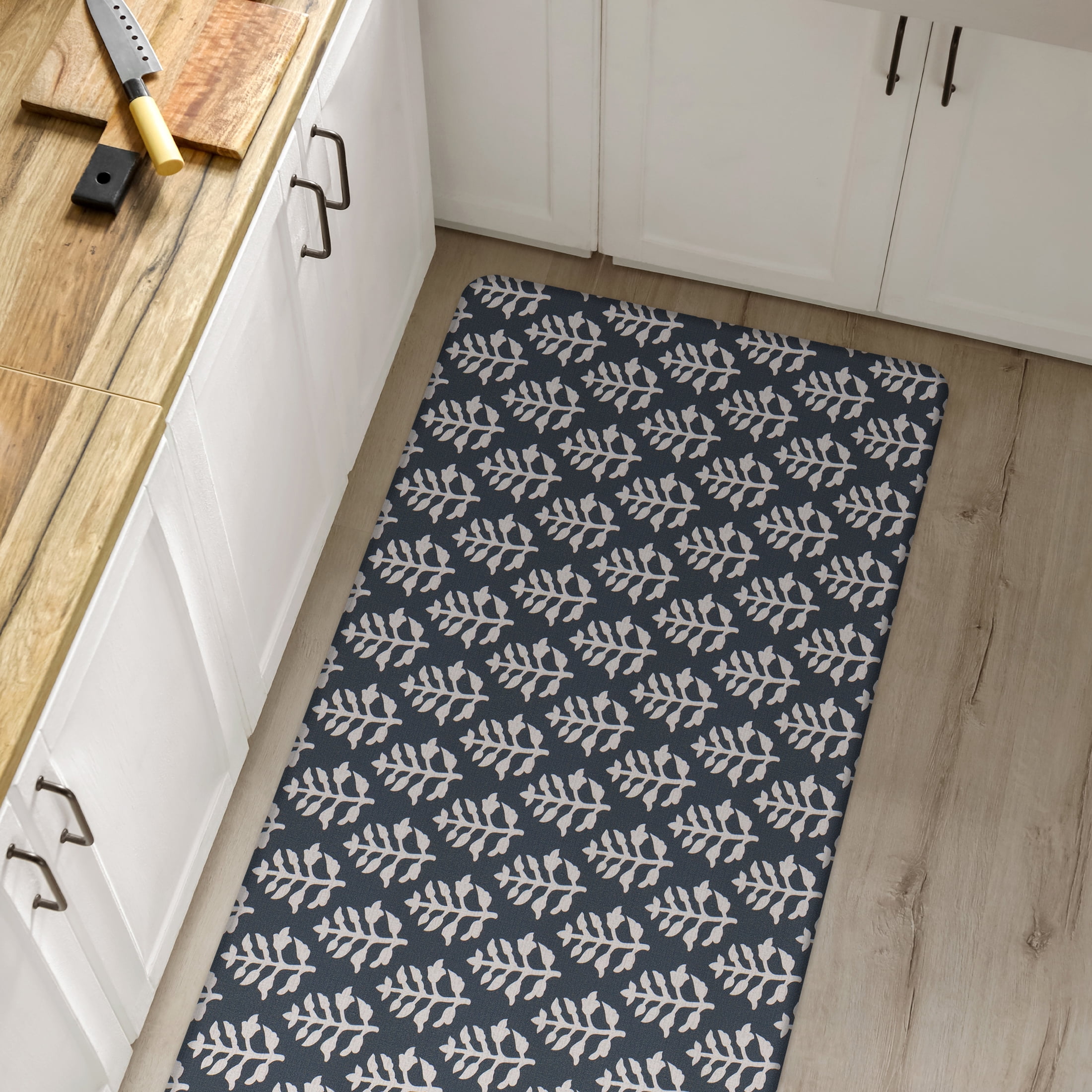 Apache Mills Cushion Comfort Lana Leaves Graystone Kitchen Anti-Fatigue Mat, 20" x 41"