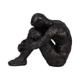 thumbnail image 6 of Modern Glam Resin Sculpture - Thoughtful Seated Figurine - Polyresin Metallic Bronze Finish - Elegant Home & Office Decor - Artful Accent for Living Room & Bedroom - 16" Bronze, 6 of 12