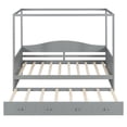 thumbnail image 4 of Jopath Twin Size Floor Bed with Roof, Kids House Floor Bed with Trundle for Boys Girls Gray, 4 of 9