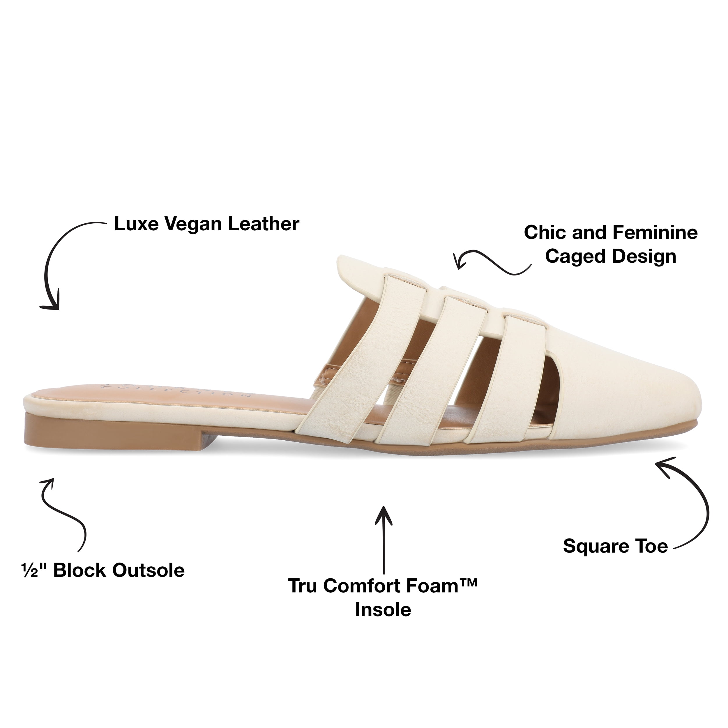 Journee Collection Womens Jazybell Tru Comfort Foam Slip On Mules Flats