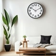 thumbnail image 3 of REGALWOVEN Silent Non-Ticking Modern Battery Operated Wall Clock for Kitchen and Living Room White-1 12 Inch, 3 of 6