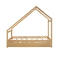 thumbnail image 3 of Natural Twin Size Wooden House Bed With Twin Size Trundle, 3 of 8