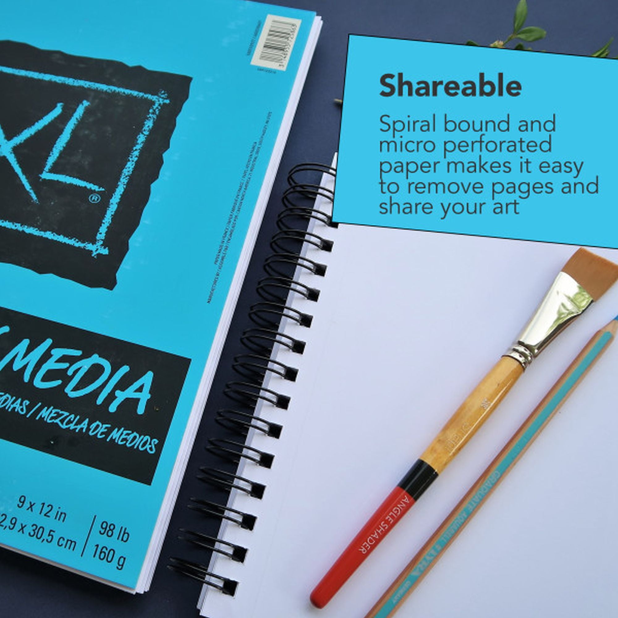 Canson XL Mix Media Sketch Pad, 9 X 12 Drawing Paper Spiral Sketchbook,  60 She