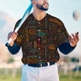 thumbnail image 4 of Fotbe Polynesian Turtles Baseball Jersey Shirt for Men and Women, Casual Short Sleeves Button Down T-Shirt-Small, 4 of 9