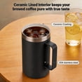 thumbnail image 4 of Ozark Trail 22oz Ceramic Lined Stainless Steel Insulated Coffee Mug with Magnetic Tritan Transparent Slider Lid, Black, 4 of 10